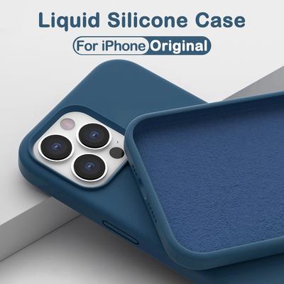 Liquid Silicone Case For Apple iPhone 11 13 12 14 Pro Max Mini Phone Cases 7 8 Plus X XR XS Max Soft Cover Acssories