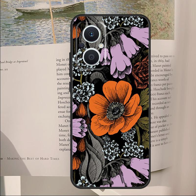 

Painting Flowers Nature Leaves Cover For OPPO Reno 7 8 Lite 11F 12F 13F 14F 10 11 12 13 14 Pro OPPO Find X6 X8 X9 Pro Case OPPO Reno13