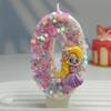 Creative Styling Cartoon Rapunzel Digital Candle Birthday Cake Decoration Colorful Sequin Candle