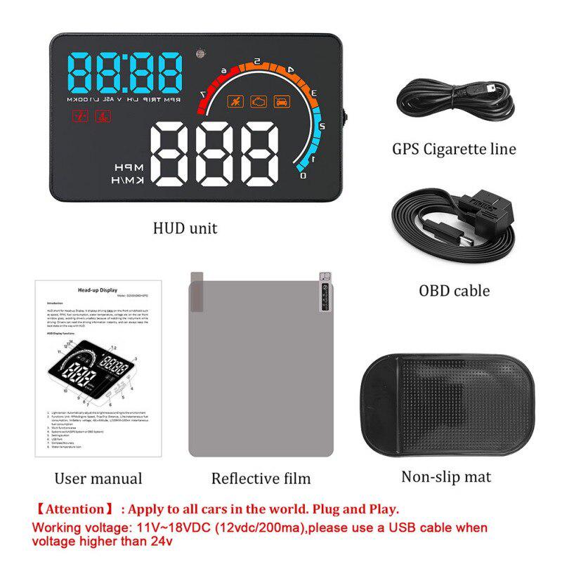 Universal Car HUB OBD2/GPS Head Up Display Car Speed Projector Vehicle