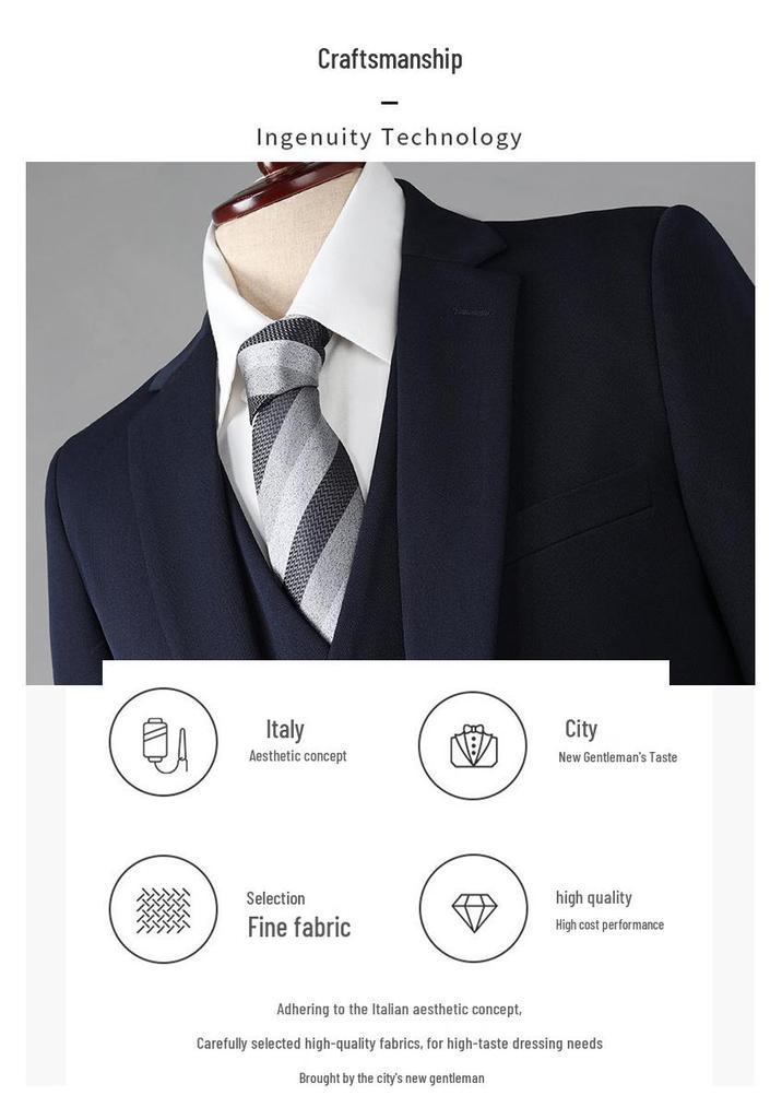 Men's Business & Formal Suit Set - Ideal for Weddings and Professional Events