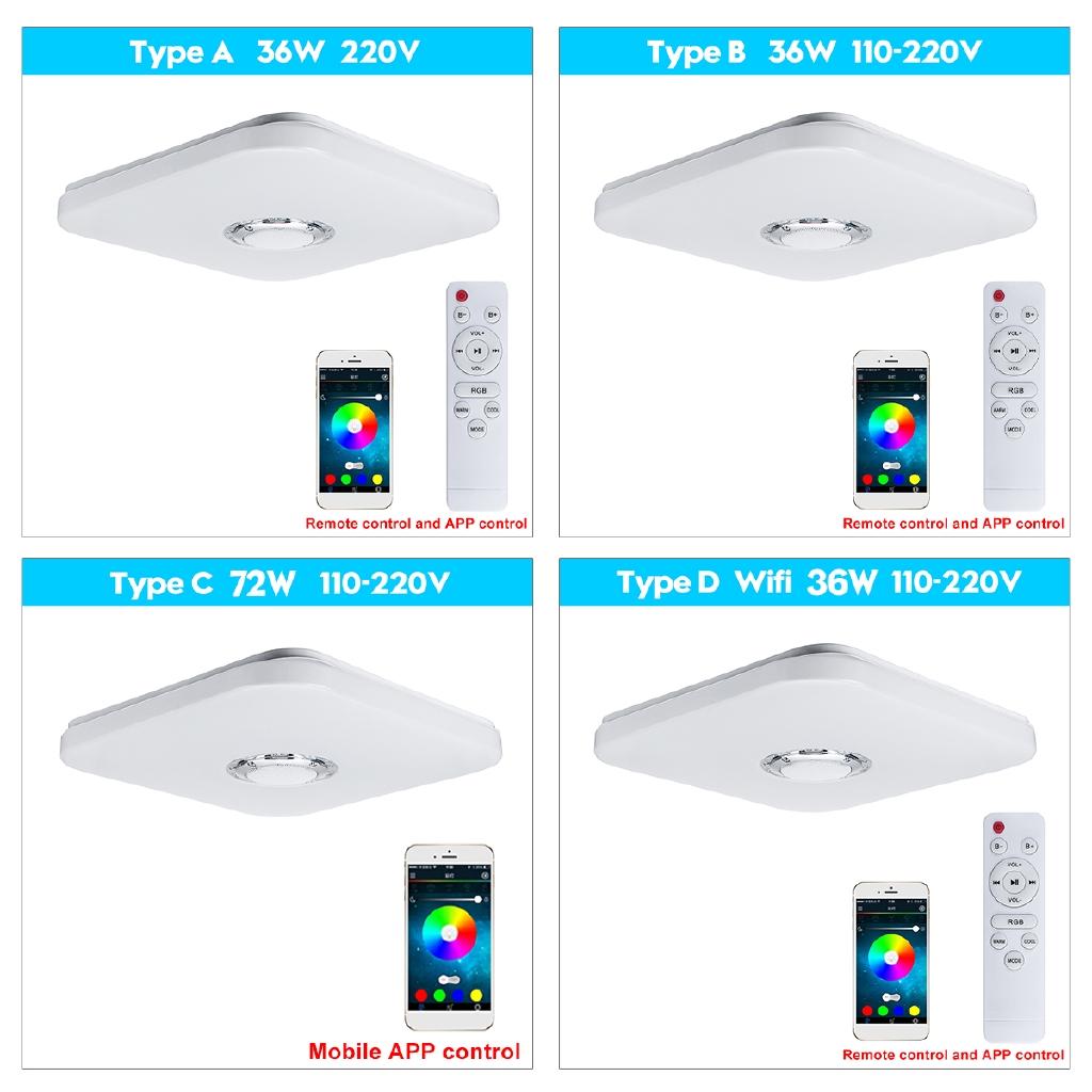 Modern Wifi APP Remote Control Music Light 36W 72W With bluetooth Speaker Square Smart Ceiling Lamp RGB Music Led Ceiling Light