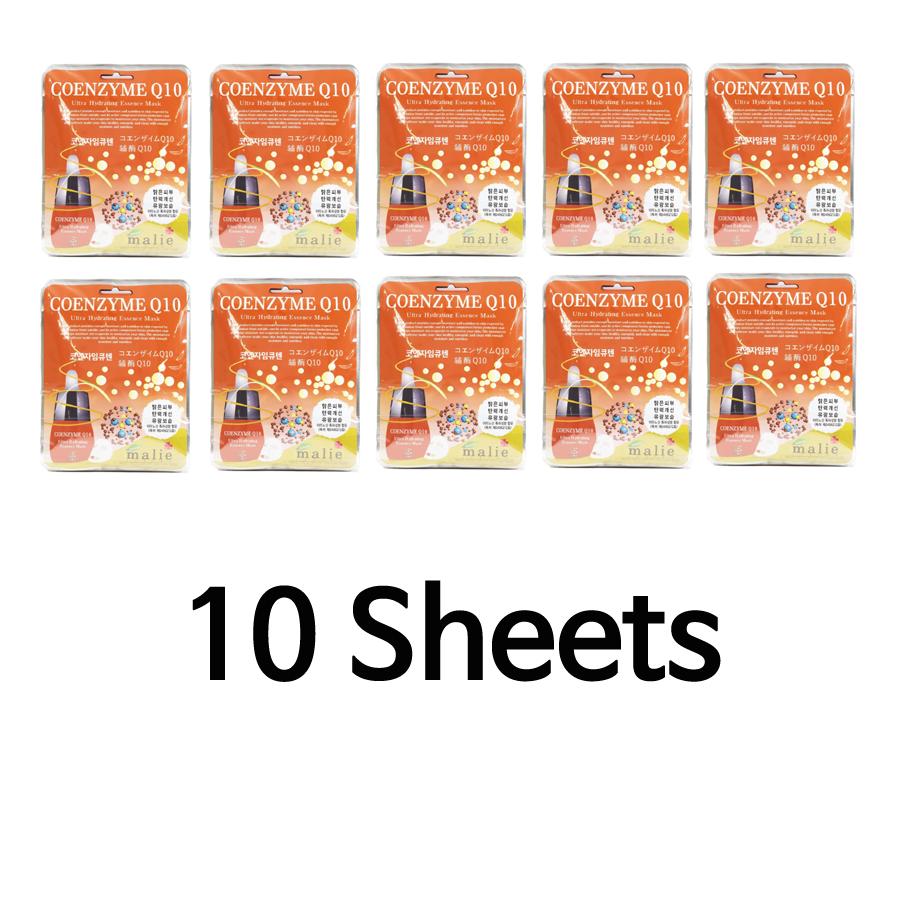 Face Mask Sheet Coenzyme Q10 Essence Mask Pack Skin Care (10 sheets and 2 options) Korean Cosmetics