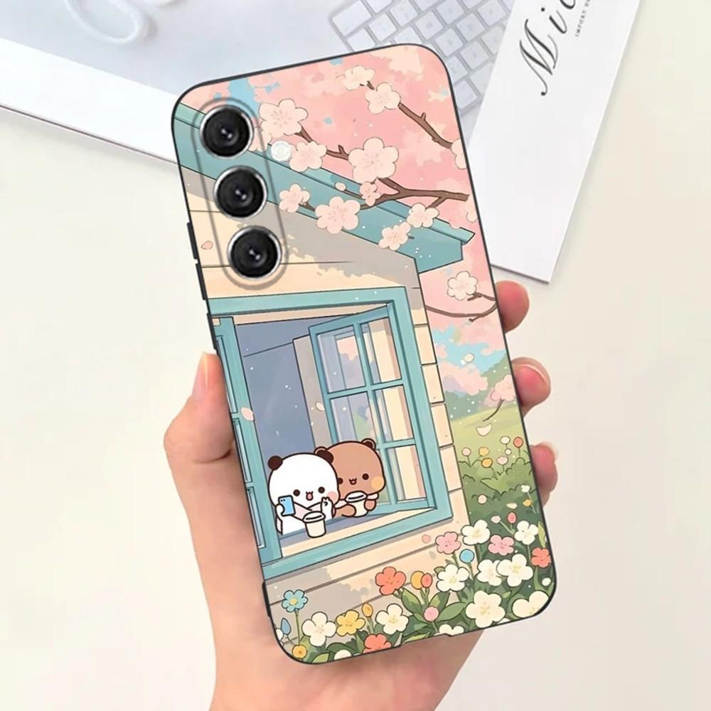 Cute BuBu D-DuDu Phone Case For Samsung S25,S24,S21,S22,S23,S30,Ultra,S20,Plus,Fe,Lite,Note,10,9,5G Black Cover