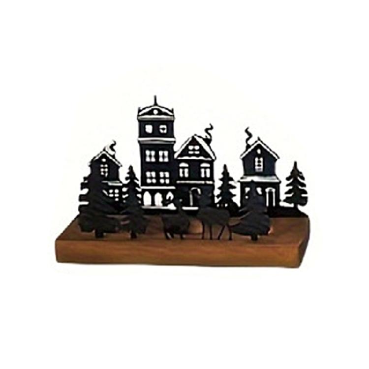 Decorative Christmas Candle Holder, Wood and Metal Construction Advents Holder for Tealight S