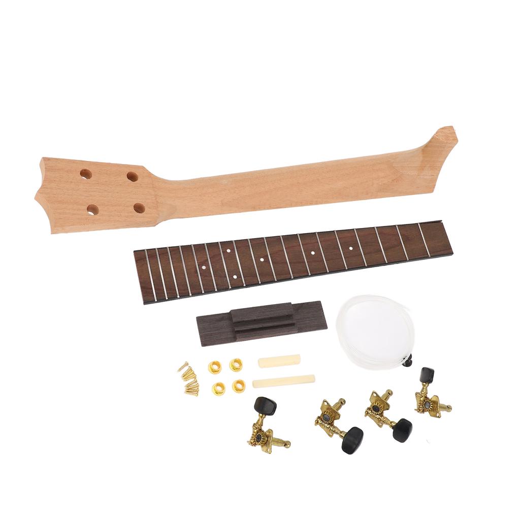 Ukulele Hals Set Ukulele Hals Palisander Griffbrett Saitenwirbel und Steg Set für Handarbeit