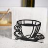 Napkin Holder, Coffee Cup Design Metal Freestanding Tissue Dispenser Organizer Iron Tabletop Paper Napkin Holder Stand for Home Kitchen, Restaurant, P