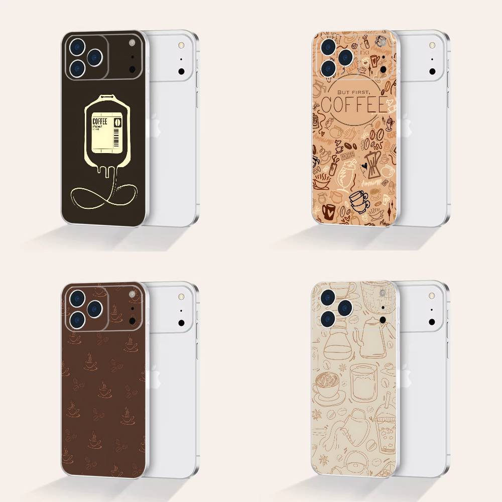 Coffee Latte Ice Brown For iPhone 17,16,15,14,13,12,11 Pro,Max,Plus,X,XS,XR,SE4,E Mini Transparent Print Phone Case