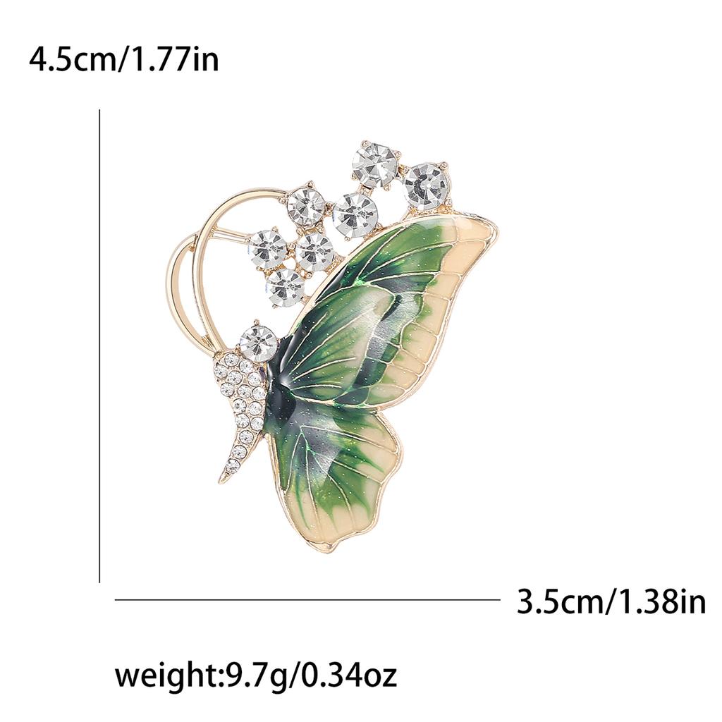 Emalje Sommerfugl Brosjer for Kvinner Unisex Rhinestone Insekt Pins Bankett Fest Ryggsekk Gaver Smykketilbehør