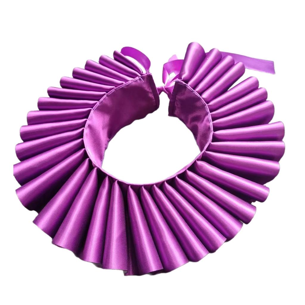 Renaissance Neck Ruff Elizabethan Lace Ruffle Fake Collar Vintage Clown Choker Shawl Detachable Collar Victorian Costume