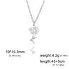 12 Birth Months Flower Necklace Stainless Steel White Green Enamel Daisy Rose Cosmos Pendant Neck Chains Birthday Gift