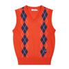 Martine Golf Argyle V-Ausschnitt Weste_Orange