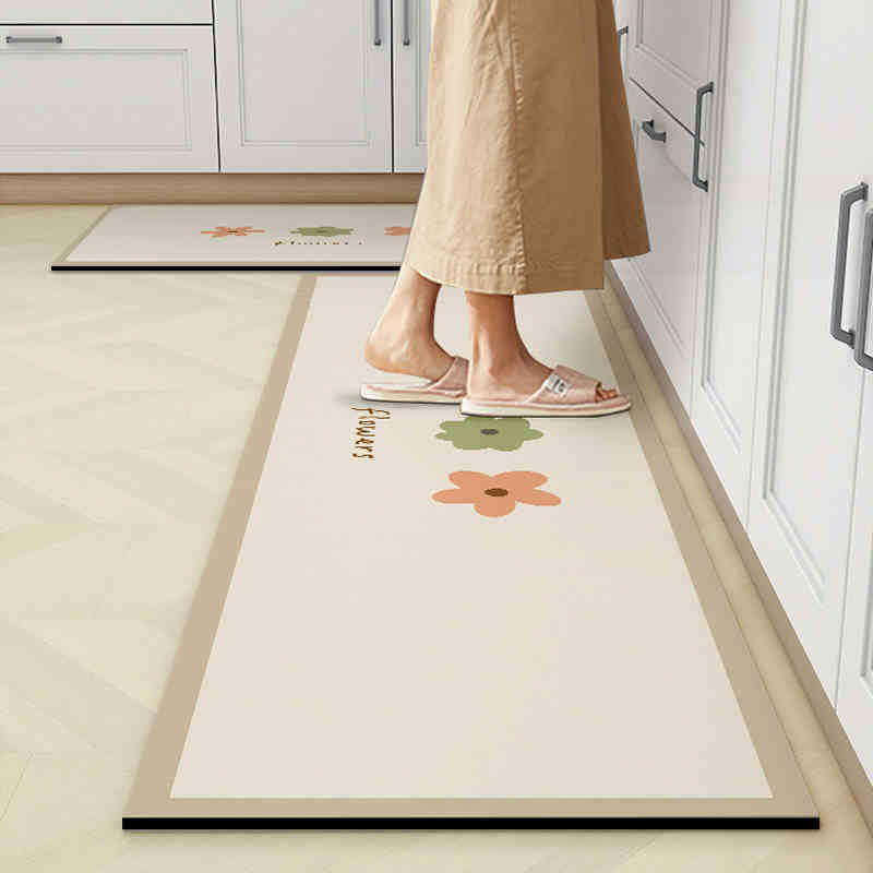 Small Fresh Kitchen Floor Mat, Water-Absorbing And Oil-Absorbing Floor Mat, Household Non-Slip, Wear-Resistant And Dirt-Resistant Floor Mat, Easy