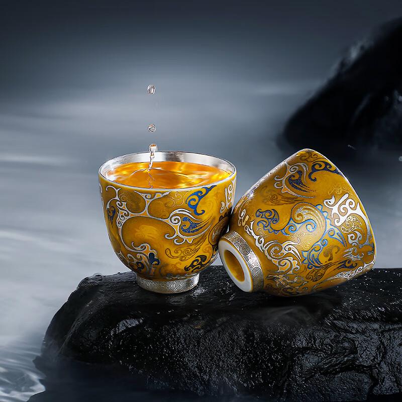 Su-Style Ceramic Gilded Silver Fulong Teapot Set