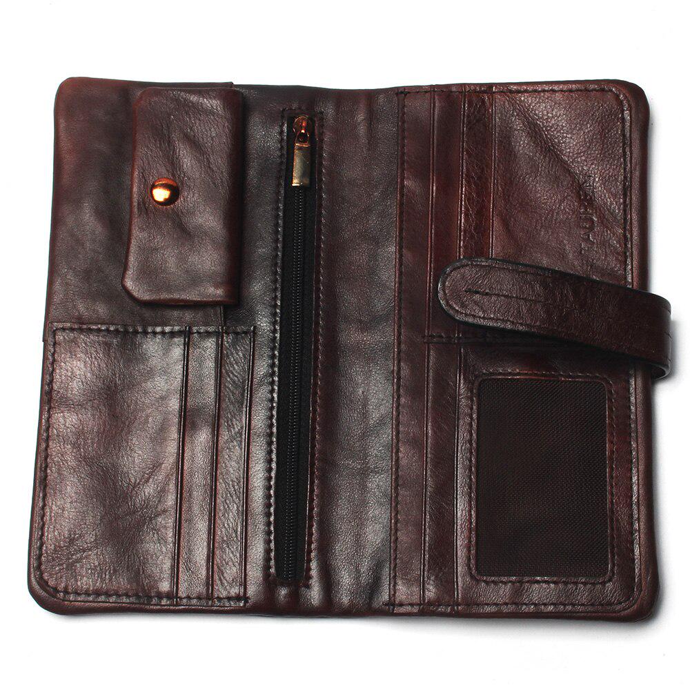 leather long purse