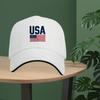 USA Flag Graphic Baseball Cap Polyester Breathable Adjustable Patriotic Casual Adult Hat