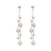 Hypoallergenic Elegant Wedding Earrings Sparkly White Faux Pearls Dangle Drop Earrings for Women Girls Bridal Christmas Gift