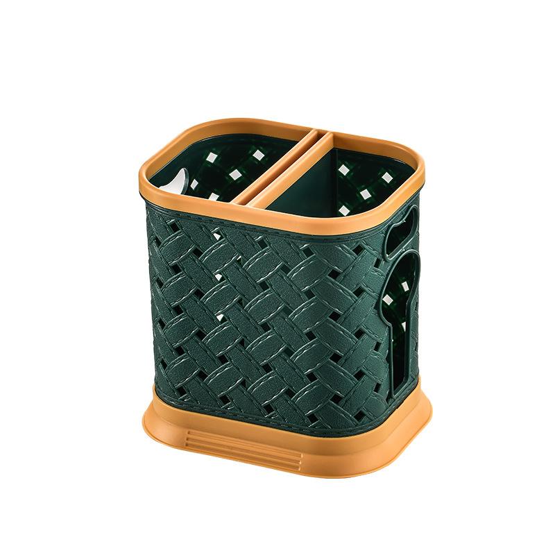 2/3 Grid Plastic Chopsticks Cage Hollow Drain Knife Stand Spoon Fork Storage Container Shelf Tableware Rack Kitchen Organizer