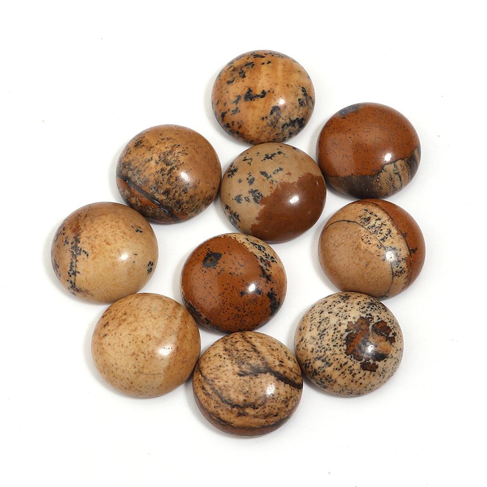 5/10 Stück Naturstein Cabochon 4-25mm Bildstein Runde Flache Rückseite Cabochon Perlen Für Schmuckherstellung DIY Ring Anhänger Zubehör