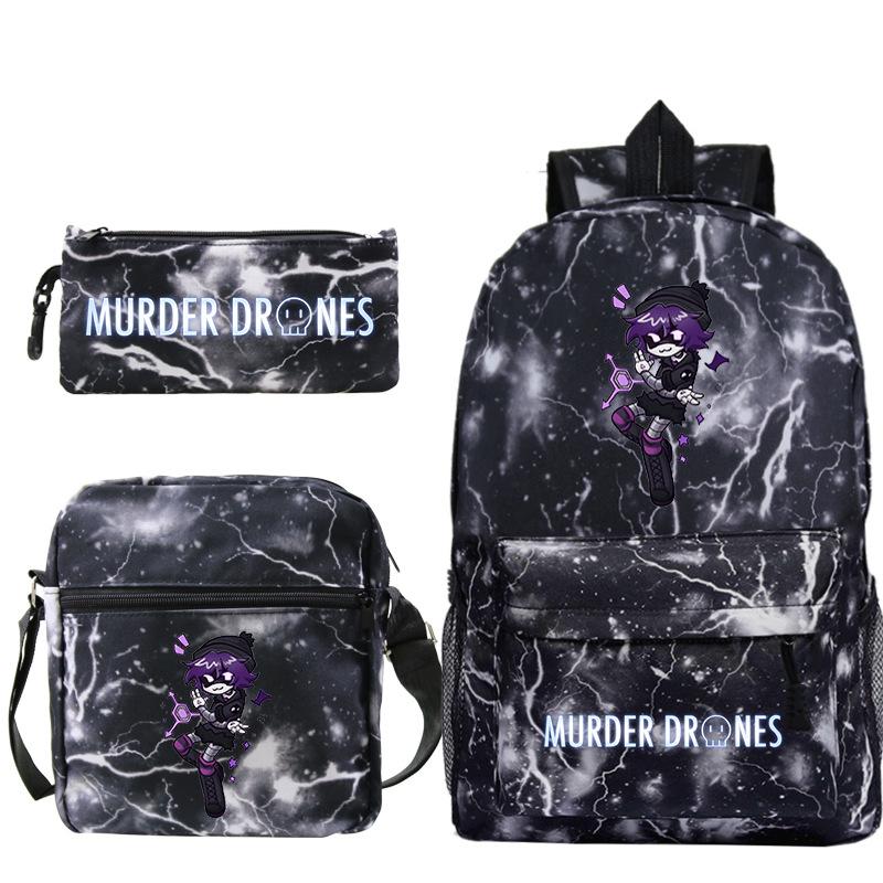 Murder Anime Peripheral Printed Children's School Bag Set Cross-border Leisure Student Backpack Three-piece Set