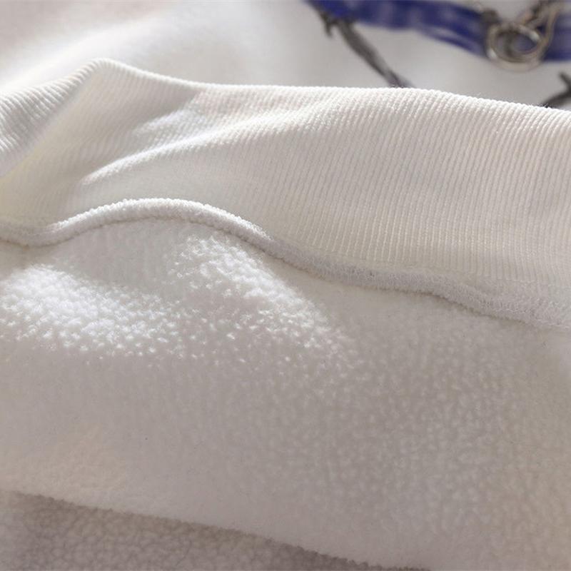 Hanorac pentru femei, punk, gotic, lanț, imprimat cu inimă, hanorace, îmbrăcăminte de stradă supradimensionată, hip hop, trening alb, haine de top pentru femei