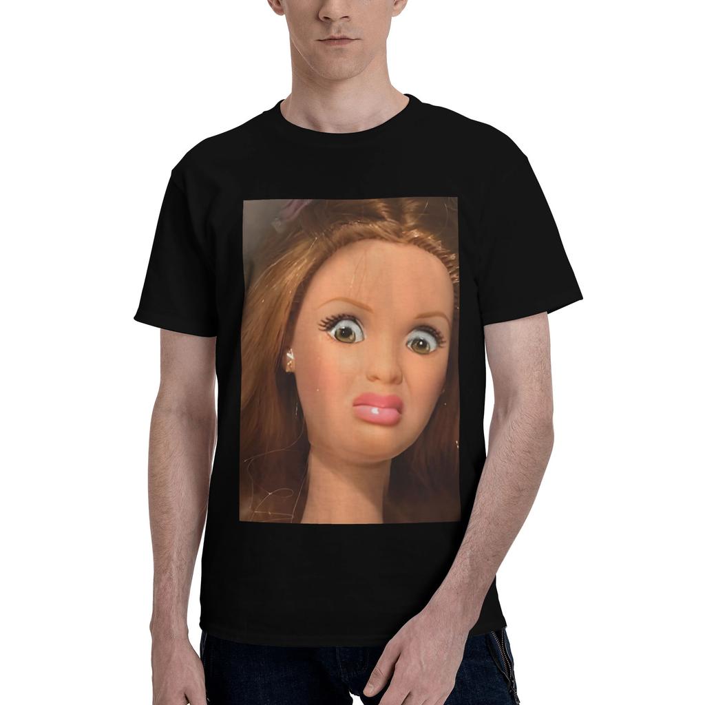 Men Women's T-Shirt Funny Disgusting Doll Face Meme Vintage 100% Cotton Tees Short Sleeve  T Shirt Round Neck Tops New Arrival