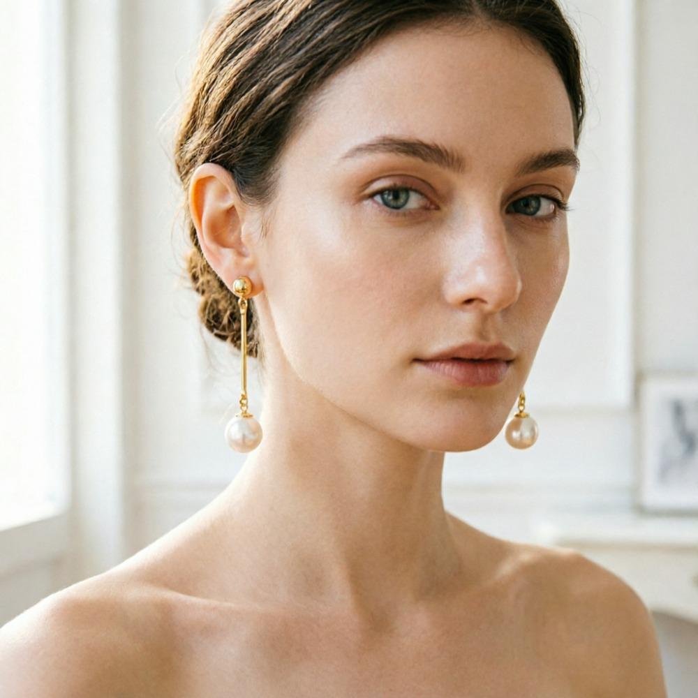 SUMENG 2026 New Korean Fashion Chic Gold Color Drop Earrings for Women with Luxurious Tassels and Simulated Pearl Accessories