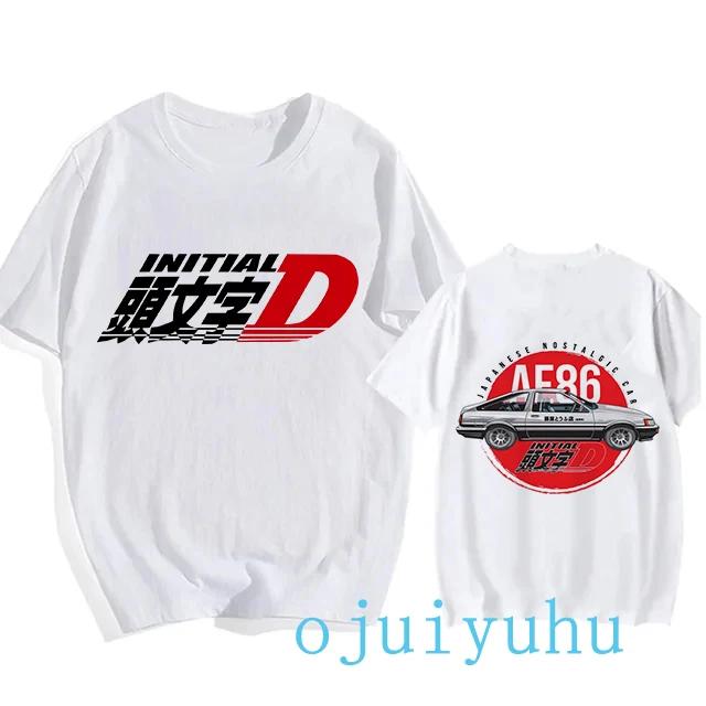 AE86 Funny Harajuku Manga T Shirt Japanese Anime Cartoon Gothic Summer Tops Initial D EU Size T-Shirt Men Graphic Tee Shirt Male