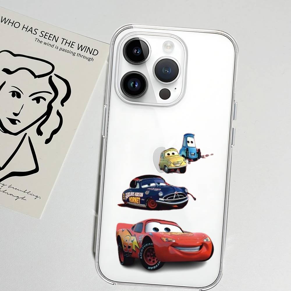 Cars L-Lightning M-McQueen Phone Case Soft Transparent Case For IPhone 17 16 15 14 13 12 11 Pro Max Mini Plus Shockproof Cover