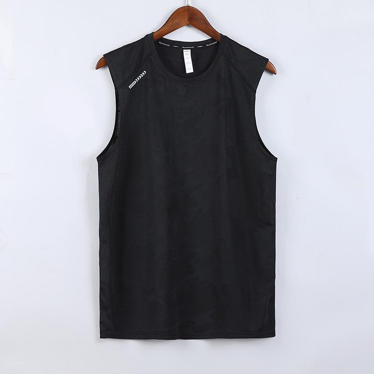 

Мужская быстросохнущая спортивная майка без рукавов для летних тренировок и баскетбола L чёрный
