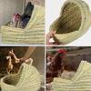 Hamster Bed Straw Woven Slipper Shape Hatch House Ferret Beds For Small Animal Bird Cage Coop Farm Breeding Egg Laying