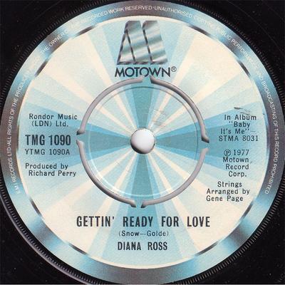 7-tums Skiva DIANA ROSS - Gettin' Ready For Love TMG1090 Motown 1977 UK Soul/Funk Begagnad