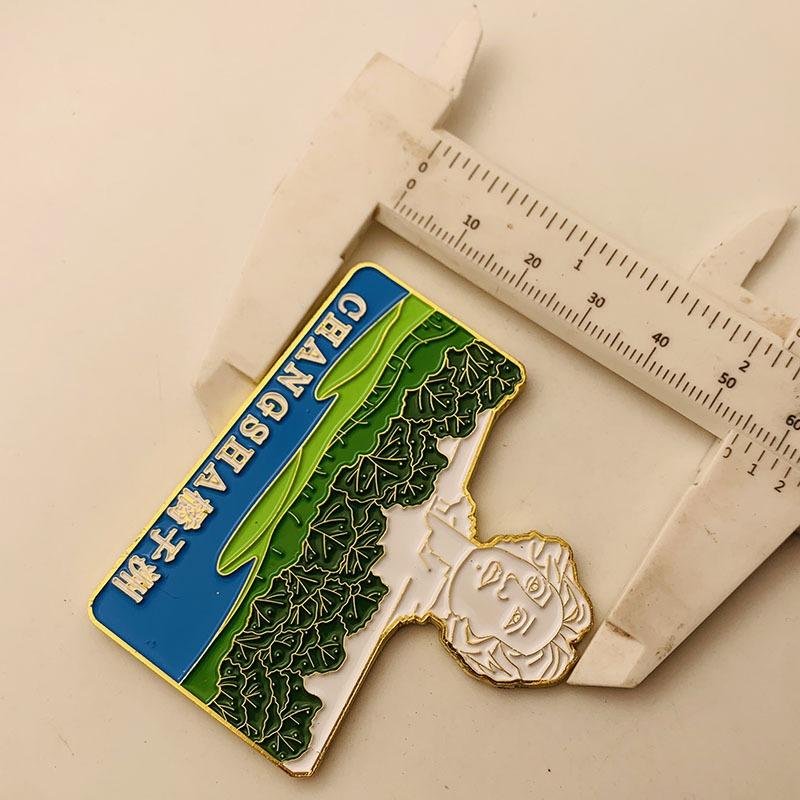 Chinese tourist attraction, Xi'an Big Wild Goose Pagoda, tourist attraction, gold-plated color printed commemorative medal, gold coin