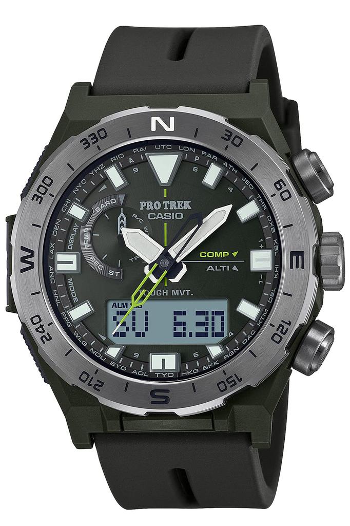 Casio Pro Trek Climber Line Compass Solar Watch Black Radio-Controlled PRW-6800Y-3JF Men's
