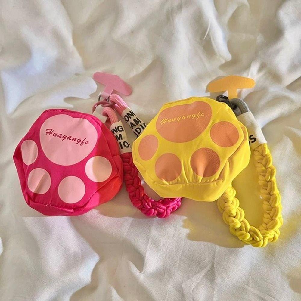 Pendant Phone Short Lanyard Wrist Bag Bluetooth Earphone Storage Bag Cat Paw Coin Purse  Children