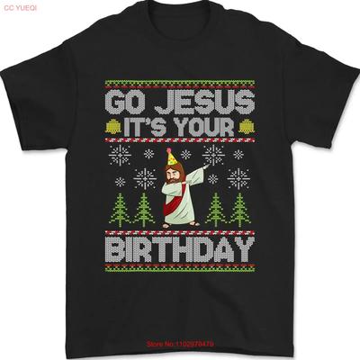 Go Jesus It's Your Birthday Ugly Christmas Sweater Funny T Shirt Vintage Washed Graphic Comfortable Homme Fashion Streetwear