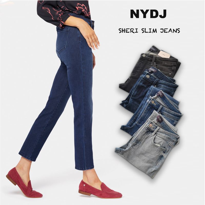 

2 Pieces of 90% off Foreign Orders NY Sheri Series Silm Ankle Denim High Waist Multi-Color Stretch Cropped Denim Youpin ny SS3 9-point silm Straight-leg-Blue 6R