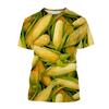 Zlatožluté kukuřičné 3D tiskové tričko módní streetwear muži žena O-krk ležérní trička letní nadměrné Harajuku trička topy