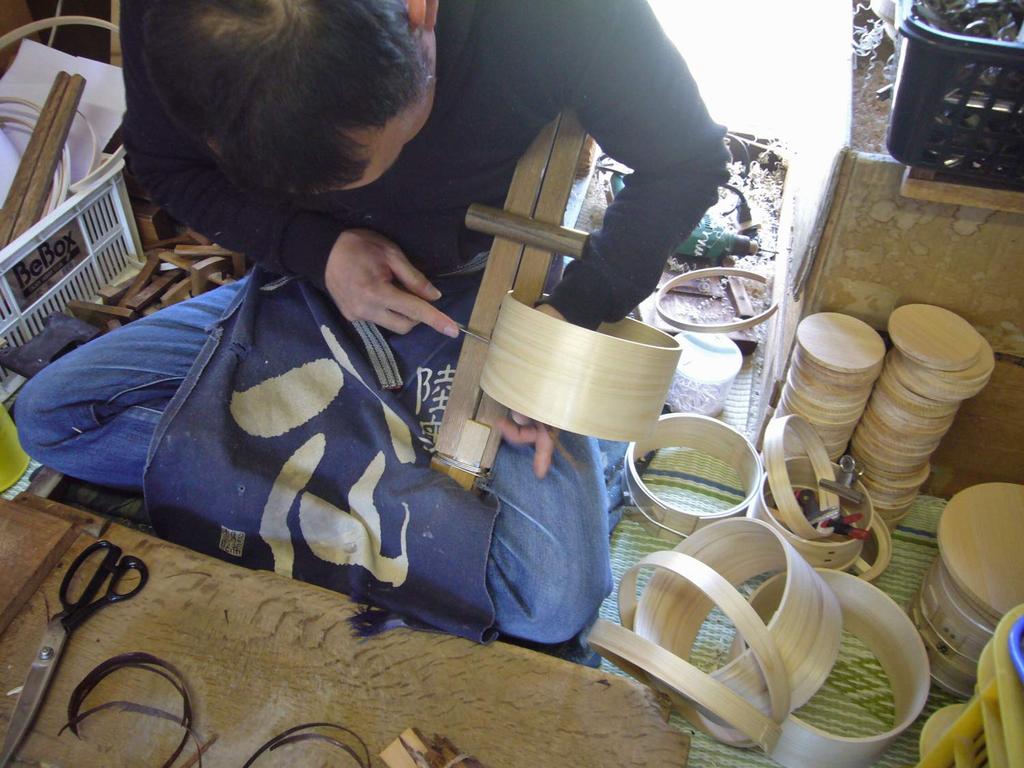 Kiso Crafts Ohitsu Handmade Bending Ring Made In Japan Wooden Hinoki Sawara Sakura 3 Cups Microwave Safe