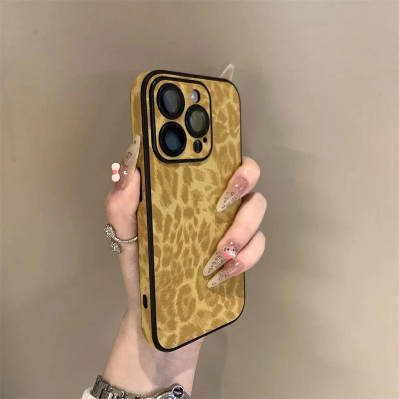 Luxury Leopard Print Phone Case For For Iphone 11 12 13 14 15 16 Pro Max Plus Bumber Back Cases Cover