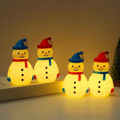 Weihnachts-Schneemann-Ornament, schaffen Sie mit leuchtendem LED-Nachtlicht, Atmosphäre, Hängeloch, Weihnachtsbaumdekoration