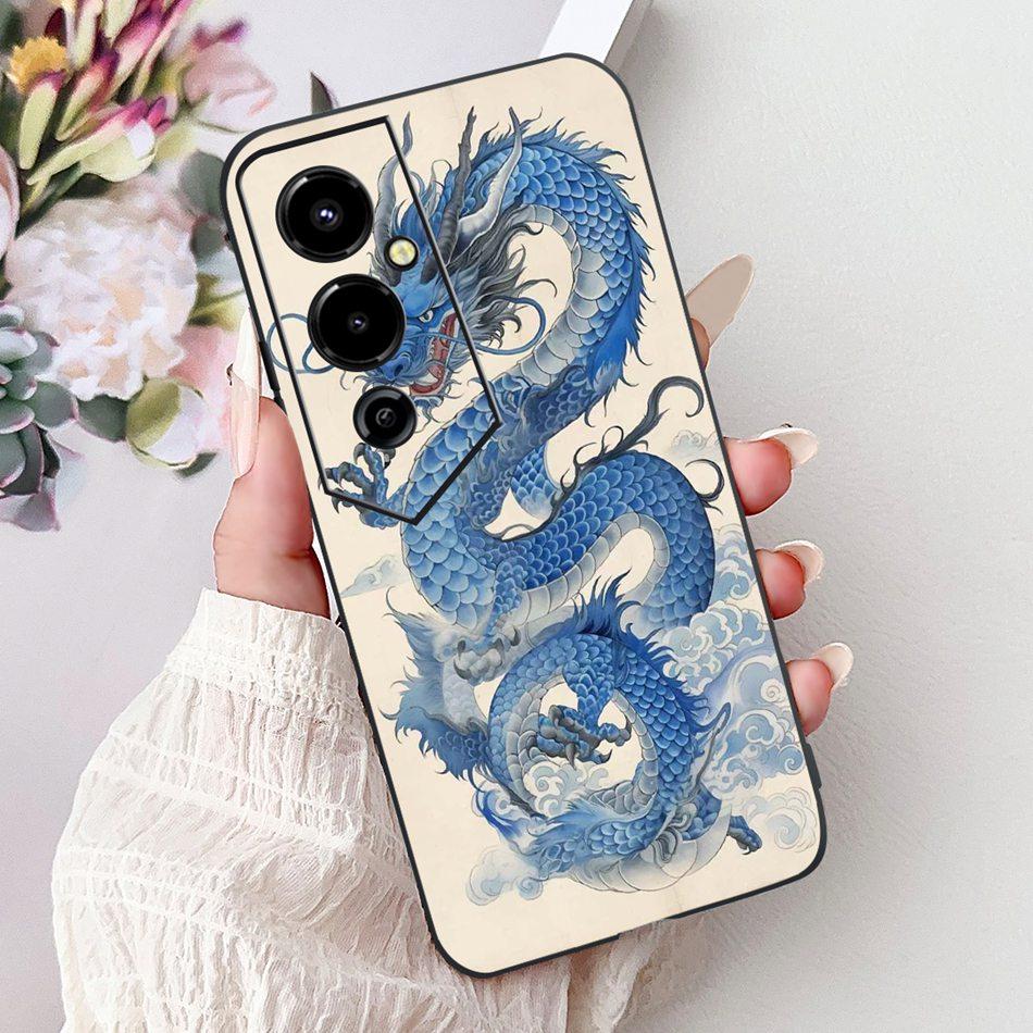 Für Tecno Pova 4 Pro Pova4 Elegantes Blumiges Katzen Handyhülle Für Tecno Pova 4 4Pro LG8n LG7n Klare TPU Silikon Weiche Hüllen Stoßfänger