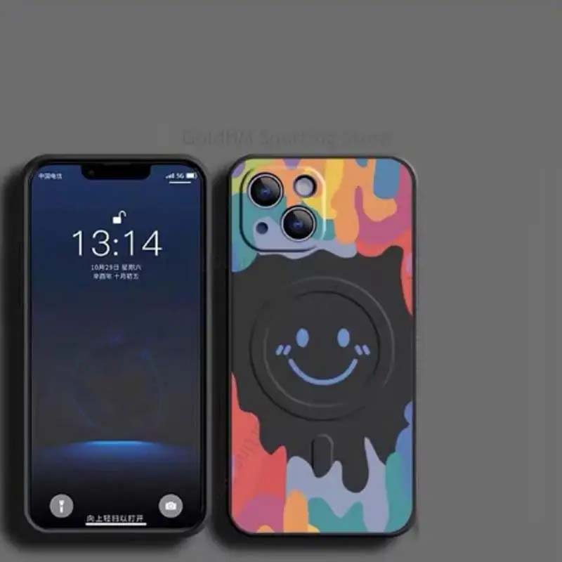 Pro Magsafe silikonové pouzdro na telefon pro iPhone 16 Pro Max Graffiti Magnetický kryt Magsafing pro Apple 15 13 12 Pro Max 14 16 Pro 7 8 Plus SE 2022 Fundas