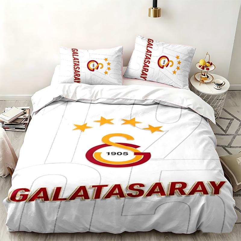 Galatasaray 3pc Set Perfect for Bedroom Use Comfortable Bedding Set Includes a Duvet Cover and Two Pillowcases Ideal Birthday or Christmas Gift