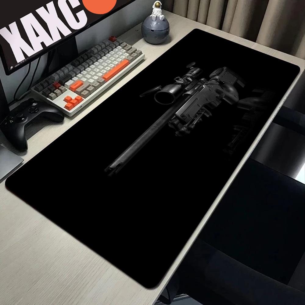 Computer Desks Sniper Rifle Anime Mouse Pad Kawaii Gamer Keyboard Desk Accessories Pc Cabinet Games Mousepad Mat Gaming Mats Xxl