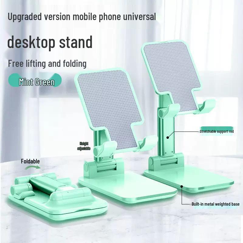 Adjustable Alloy Desktop Phone and Tablet Holder: Rotatable, Foldable, Multi-functional Stand for Live Streaming and Photography