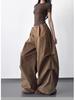 American Retro Pleated Loose Wide-Leg Pants for Tall Individuals