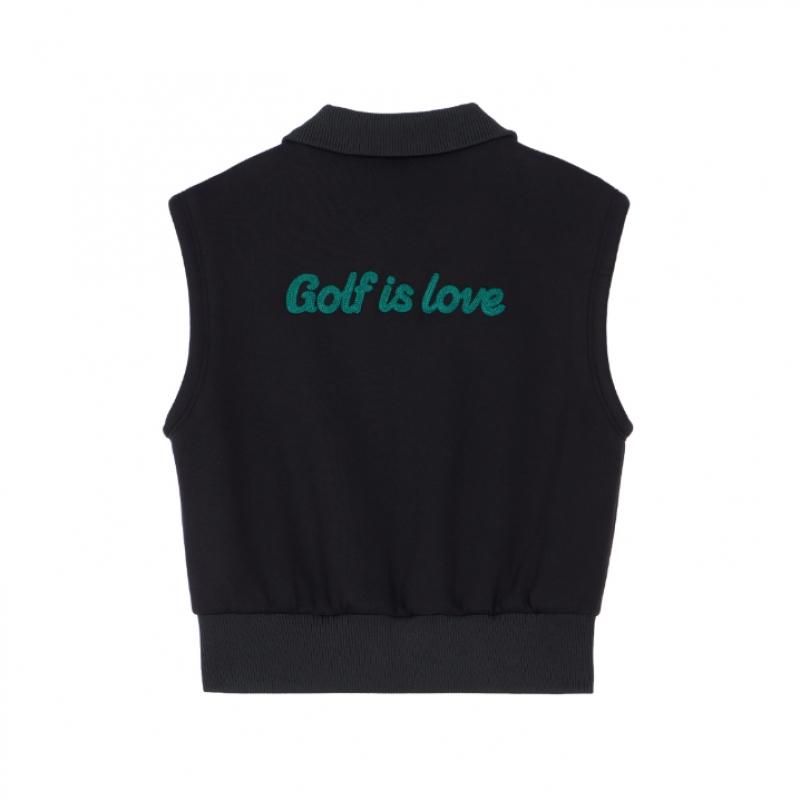 Goxo Black Greenheart Zip Up Vest