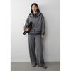 WHIteALLUSION Damen Woll- & Tencel Kapuzen-Strickjacke & Hosen-Set