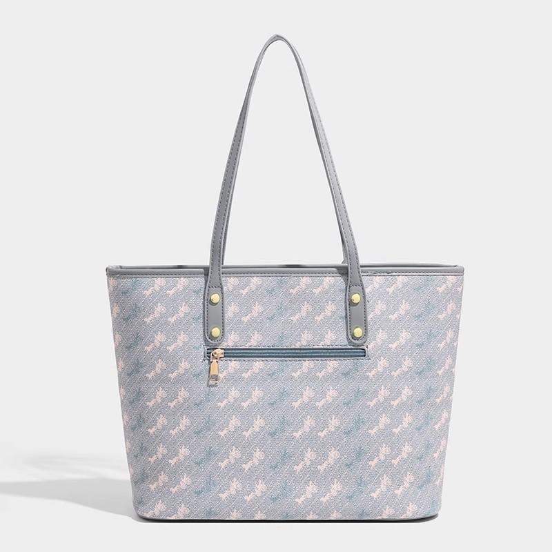 Büyük Kapasiteli Baskılı Tote Çanta İş Seyahati Omuz Koltuk Altı Çantası